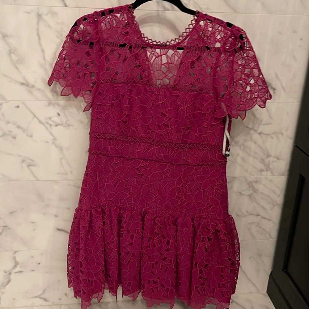 Pink mini dress lace